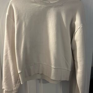 Athleta Light Cream Pullover Sweatshirt